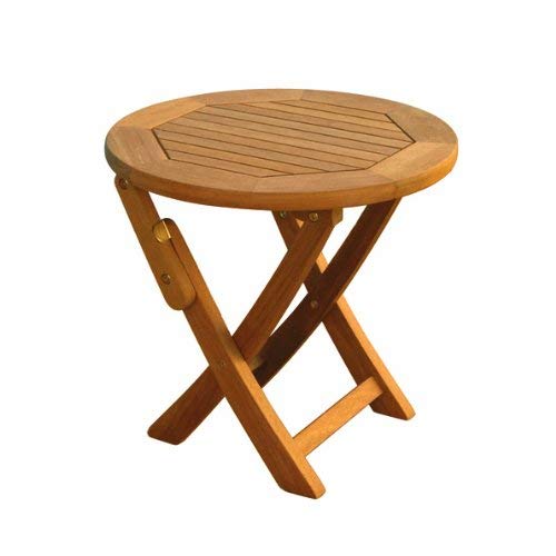 International Caravan Furniture Piece Royal Tahiti Round Wood Folding Table, Brown