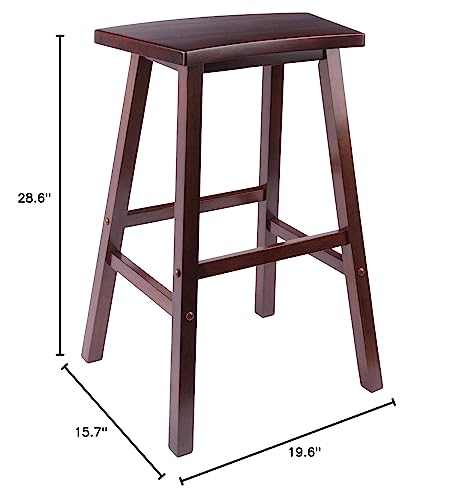 Ergode Wood Ivy Counter Stool | Farmhouse Charm | Weathered Finish | Solid Wood | Stable & Comfortable | (94830-VV, Walnut)