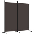 vidaXL Modern 2-Panel Room Divider, Black, 68.9'' x 70.9'', Durable 100% Polyester Fabric, Foldable Screen, Sunlight Blocker, Sp