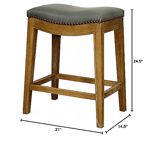 New Pacific Direct Elmo Bonded Leather Counter Stool, Vintage Gray