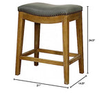 New Pacific Direct Elmo Bonded Leather Counter Stool, Vintage Gray