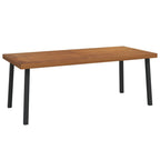 vidaXL Outdoor Patio Table - Large Solid Acacia Wood Dining Table with Stable Tabletop and Powder-Coated Metal Legs, Ideal for Garden or Deck - Brown