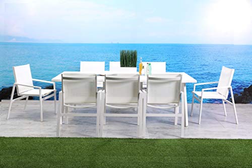 HomeRoots 87" X 39" X 29" White Aluminum Dining Table