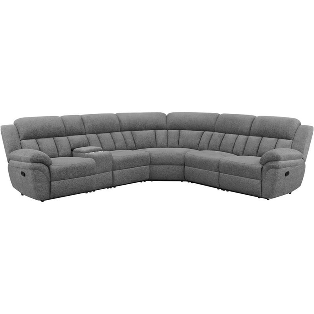 Coaster Home Furnishings Bahrain 6-Piece Upholstered Motion Sectional Charcoal