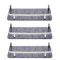 STIMULUS 6x12 inch Unbreakable Acrylic Bathroom Wall Shelf in Marble Grey Colour (Set of 3 pcs)