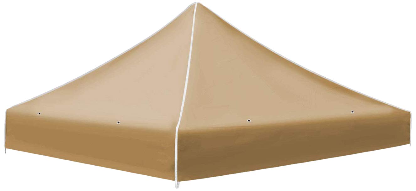Ez Pop Up Instant Canopy 9.8'X9.8' Replacement Top Gazebo Ez Canopy Cover Patio Pavilion Sunshade Polyester-Tan
