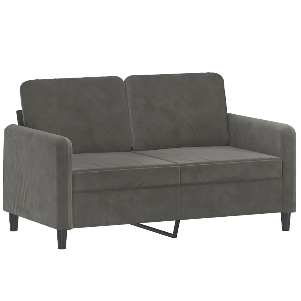 vidaXL 2-Seater Sofa in Dark Gray Velvet Finish, 100% Polyester Covering, Compact Size, Ideal for Reading, TV Watching or Relaxing, Foam Filling Material, Compliant with California Proposition 65