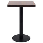 vidaXL Elegant Bistro Table - Light Brown MDF with Black Steel Leg and Base, Ideal for Home, Restaurant, and Bar