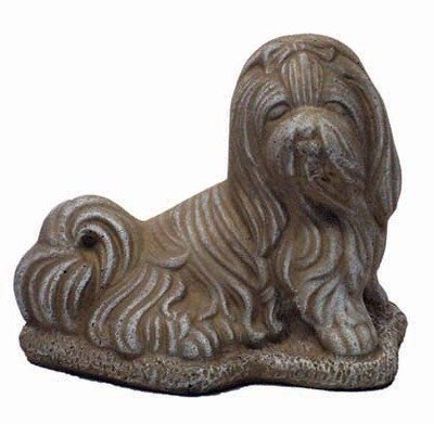 Solid Rock Stoneworks Shih Tzu Stone Dog Statue 8In Tall Desert Sand Color
