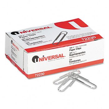 Universal Paper Clips Clip,#1,Gem,Nonskid,1M/Pk Dr360 (Pack Of30)