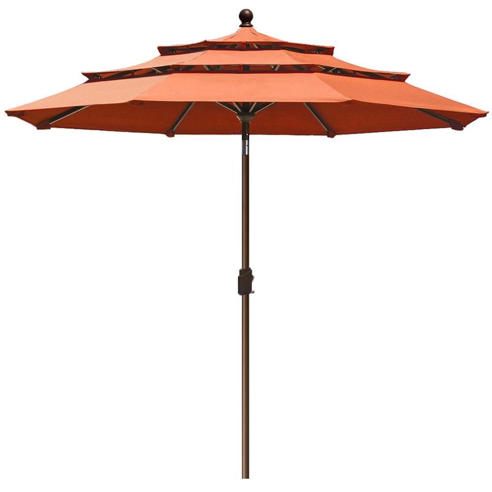 Eliteshade Usa Sunumbrella 9Ft 3 Tiers Market Umbrella Patio Umbrella Outdoor Table Umbrella With Ventilation And 5 Years Non-Fa