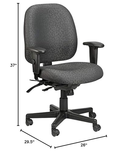 HomeRoots Black Fabric Seat Swivel Adjustable Task Chair Fabric Back Plastic Frame