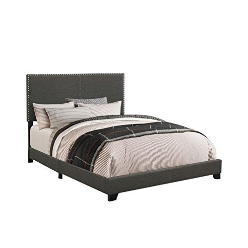 Coaster Home Furnishings Boyd Transitional Fabric Upholstered Twin Size Panel Bed Frame 50-inch Headboard Charcoal 350061T