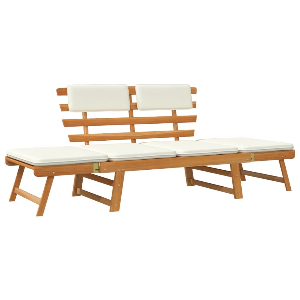 vidaXL Garden Bench with Cushions 2-in-1 74.8¡± Solid Acacia Wood