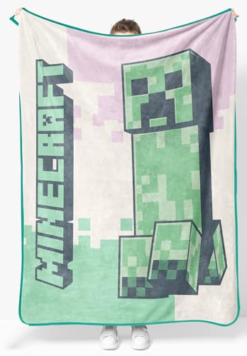 Jay Franco Minecraft Creeper Kid'S Throw Blanket - Plush 46' X 60' Throw Blanket For Boys & Girls, Super Soft Fleece Kids Bedding - Lightweight Throw Blanket For Gamers