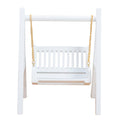 Wakauto Dollhouse Vintage White Miniature Swing 1:12 Scale Mini Wooden Swing Doll House Landscape Ornament for Dollhouse Playgro