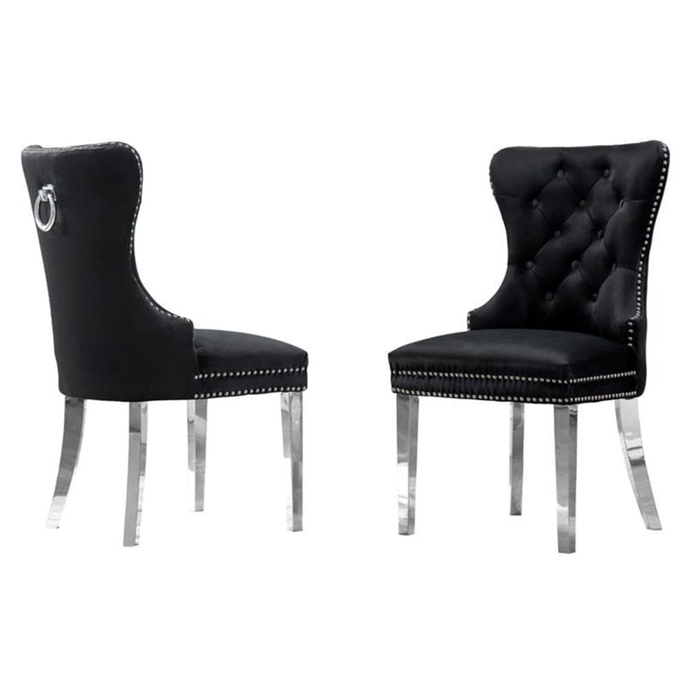 Best Quality Furniture Side Chair (Set Of 2) Black