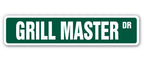 GRILL MASTER Street Sign cook bbq grilling cookout Bar | Indoor/Outdoor | 24'' Wide Plastic Sign
