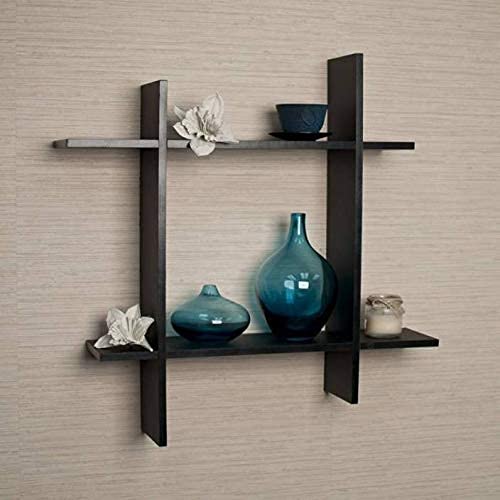 ShaizR Art Plus Decorative Wall Shelf for Living Room, Bedroom, Office (Black)