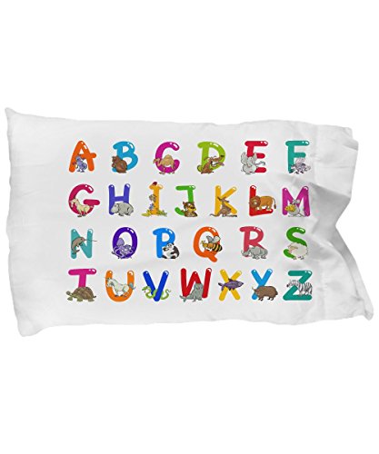 Spreadpassion Kid'S Alphabet Animal Pillow Case, Alphabet Pillowcase, Funny Educational Gift For Kids