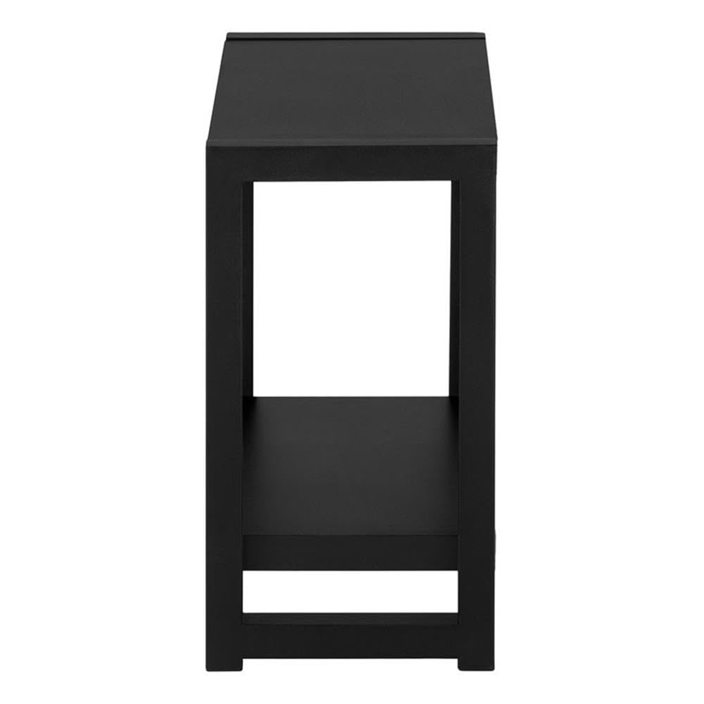 Monarch Specialties 2081 Accent Table, Side, End, Narrow, Small, 2 Tier, Living Room, Bedroom, Metal, Laminate, Black, Contemporary, Modern Table-22, 23.75&quot; L X 11.75&quot; W X 22&quot; H