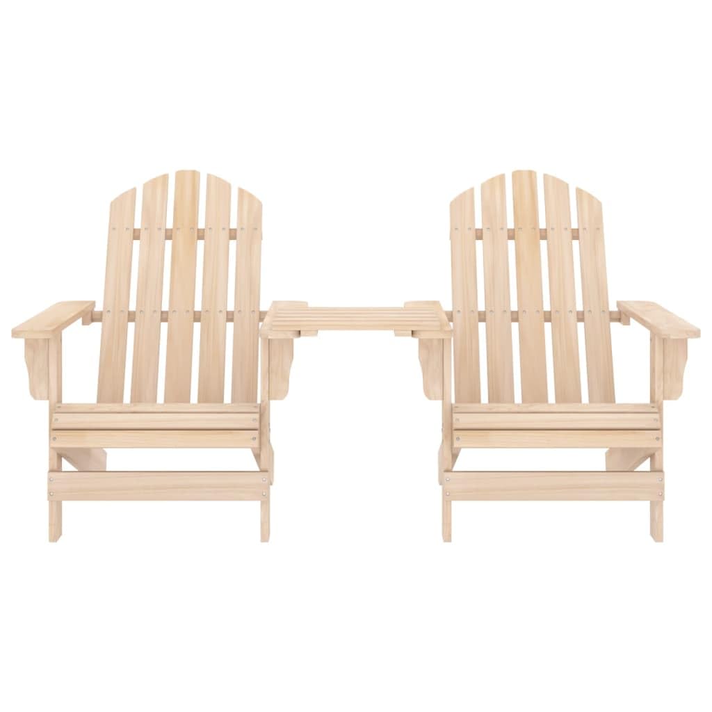 vidaXL Patio Adirondack Chair with Tea Table – Comfortable Outdoor Seating, Solid Fir Wood, Easy Assembly, Weather-Resistant, Ergonomically Design