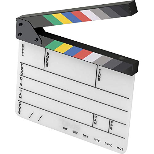 Elvid 9-Section Acrylic Production Slate With Color Clapper Sticks