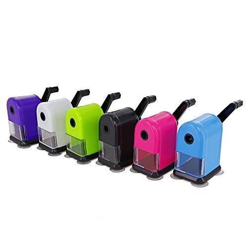 Emraw Manual Desktop Sharpener Single Hole, Non Skid, Portable & Receptacle Pencil And Crayon Sharpener Perfect For Home, Office