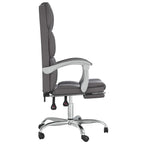 vidaXL Reclining Office Chair in Gray Faux Leather - Modern Design, Lying Down Feature, Armrest, Foam Filling