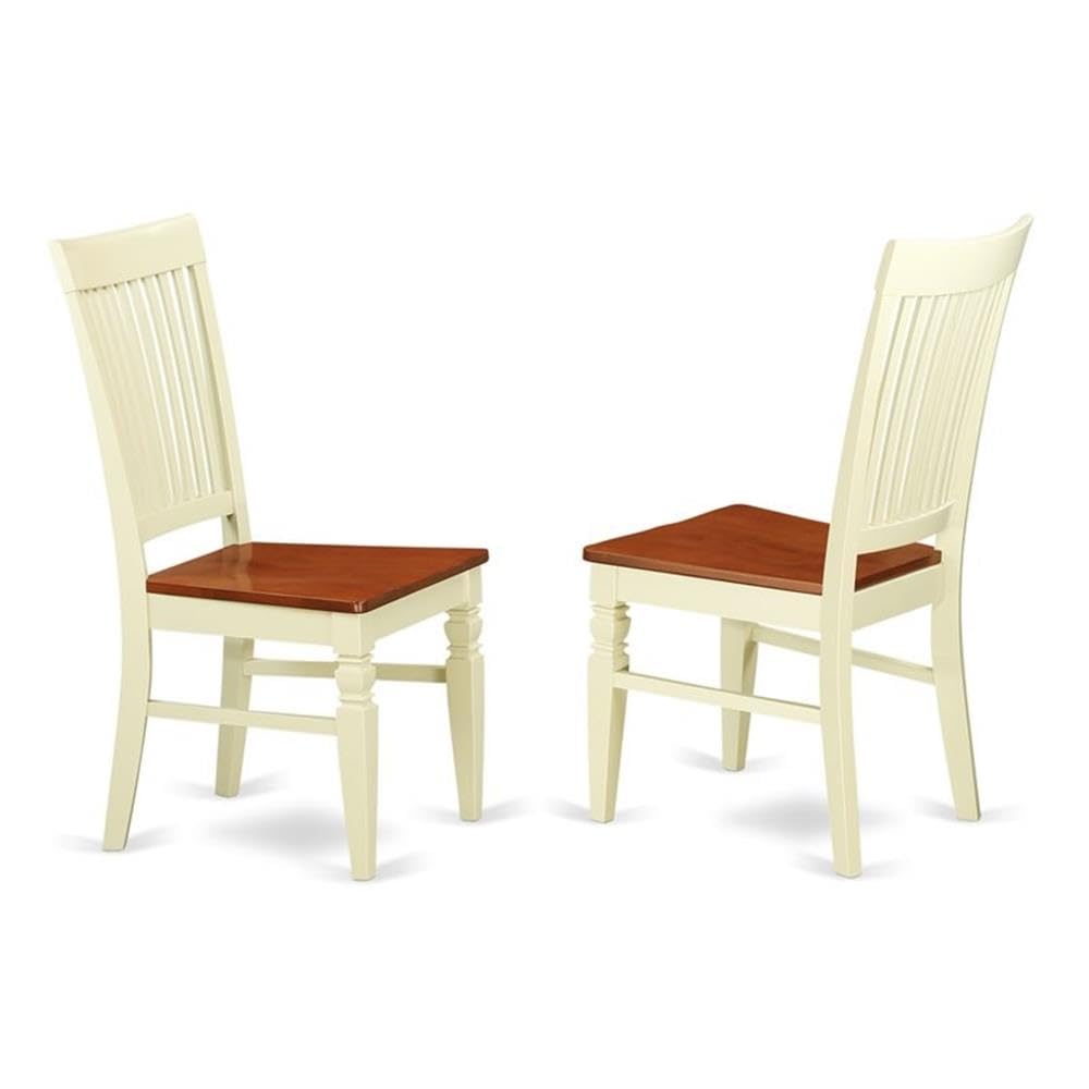 East West Furniture Dowe7-Bmk-W 7 Piece Kitchen Table Set Consist Of A Rectangle Dining Table With Butterfly Leaf And 6 Dining Room Chairs, 42X78 Inch, Buttermilk & Cherry