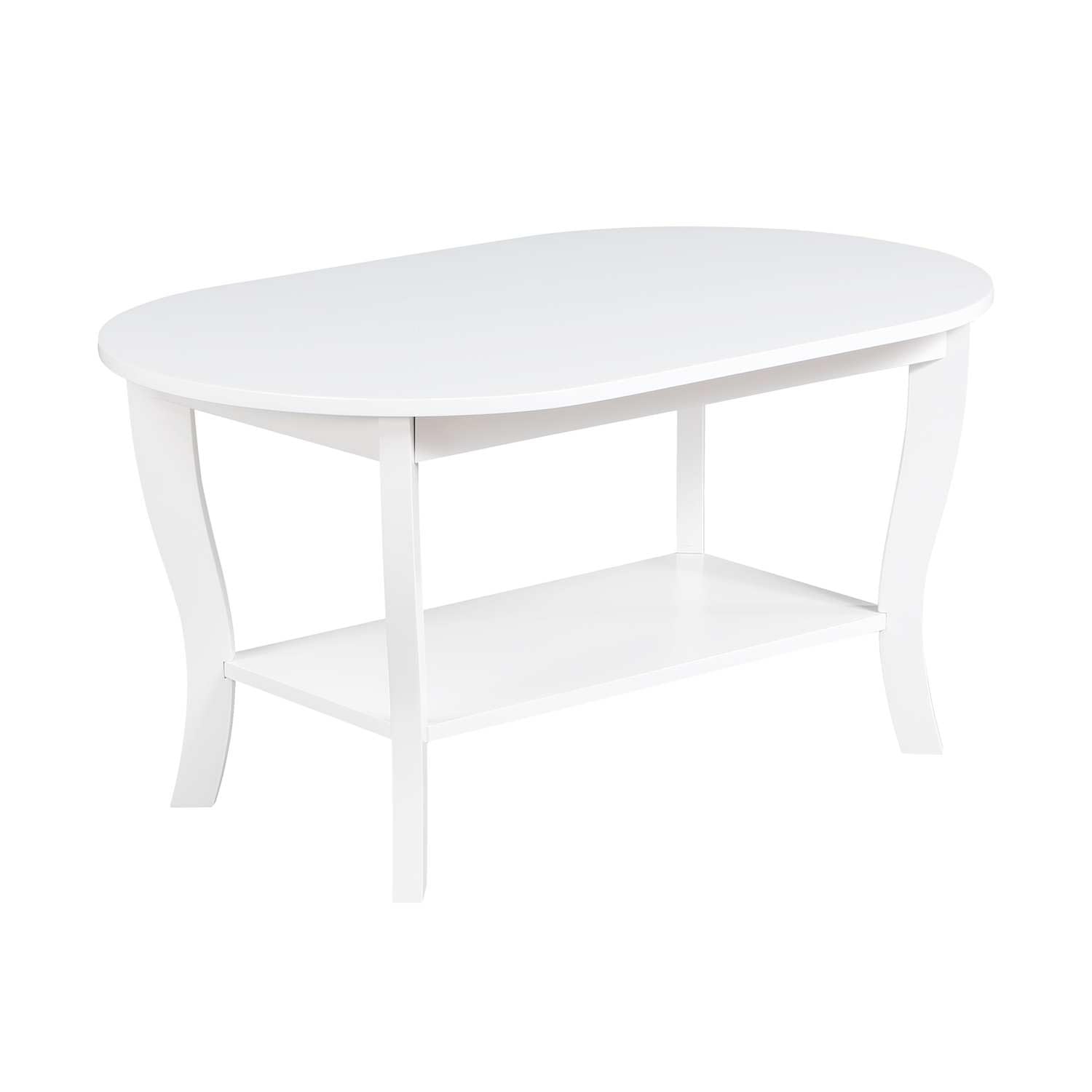 American Heritage Oval Coffee Table with Shelf - Thumbnail 2