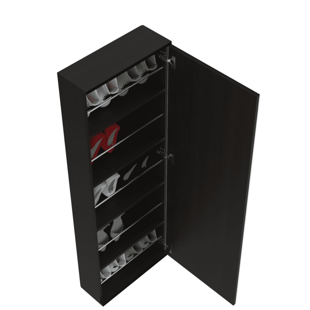 Egeo Tv Stand for TVs up 60&quot; with 2 Cabinets, 3 Shelves, and 5 Legs, Carbon Espresso/Pine