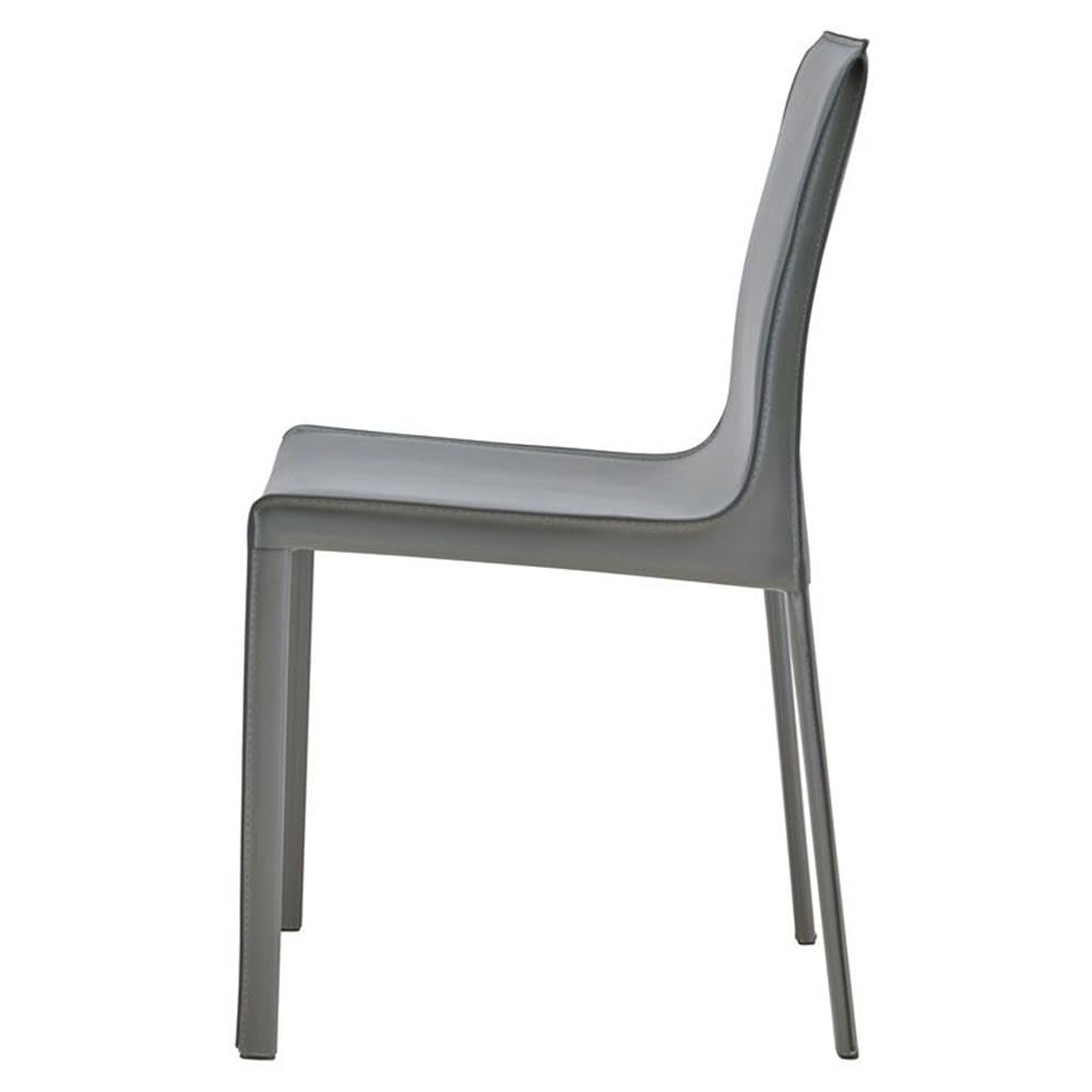 New Pacific Direct Gervin Recycled Leather Chair,Anthracite Legs,Anthracite Gray,Set Of 2