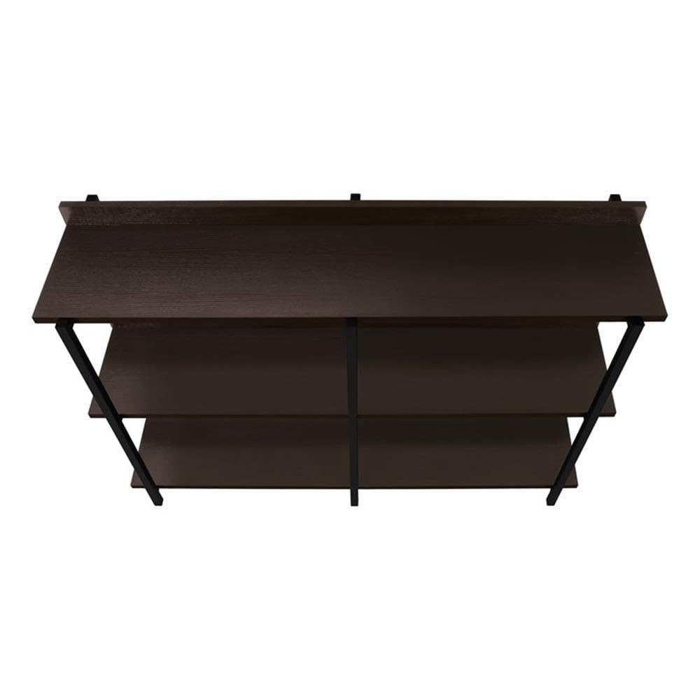 Monarch Specialties 2215 Accent Table, Console, Entryway, Narrow, Sofa, Living Room, Bedroom, Laminate, Brown, Contemporary, Modern Table-48 L/Espresso/Black Metal Hall, 47.25&quot; L x 12&quot; W x 34&quot; H