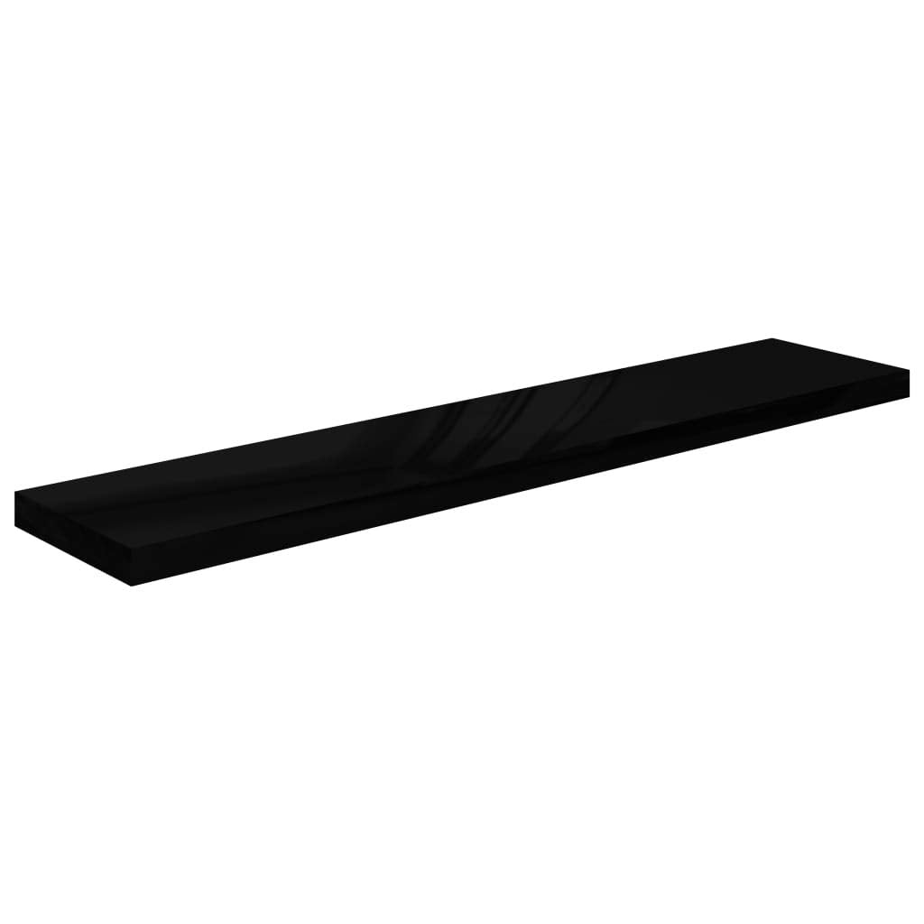 vidaXL Wall Shelf - Floating High Gloss Black MDF Shelf - Home Display and Storage Rack - Modern Honeycomb MDF Metal Design - 47.2&quot;x9.3&quot;x1.5&quot;