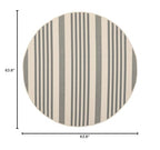 Safavieh Courtyard Collection 5'3'' Round Grey/Bone Cy6062 Stripe Indoor/ Outdoor--Waterproof Easy--Cleaning Patio Backyard Mudr