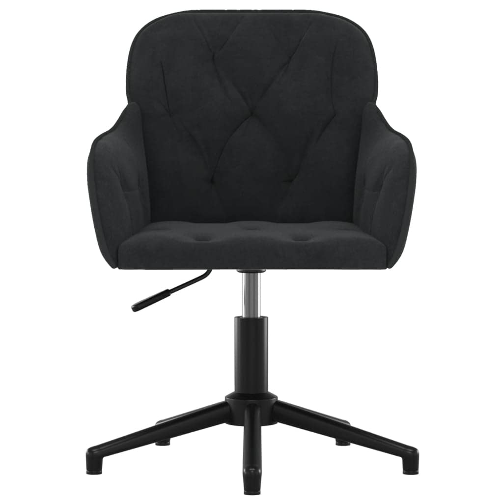 Revera Black Velvet Swivel Office Chair