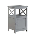 Convenience Concepts Oxford End Table with Storage Cabinet and Shelf, Gray