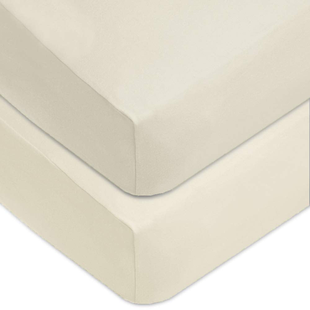 American Baby Company 2 Pack Fitted Crib Sheets28' X 52',Soft Breathable Neutralcottonjerseysheet, Cream, For Boys And Girls,
