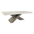 Kosas Home Durant Transitional Wood Coffee Table in Antique White/Corsican Gray