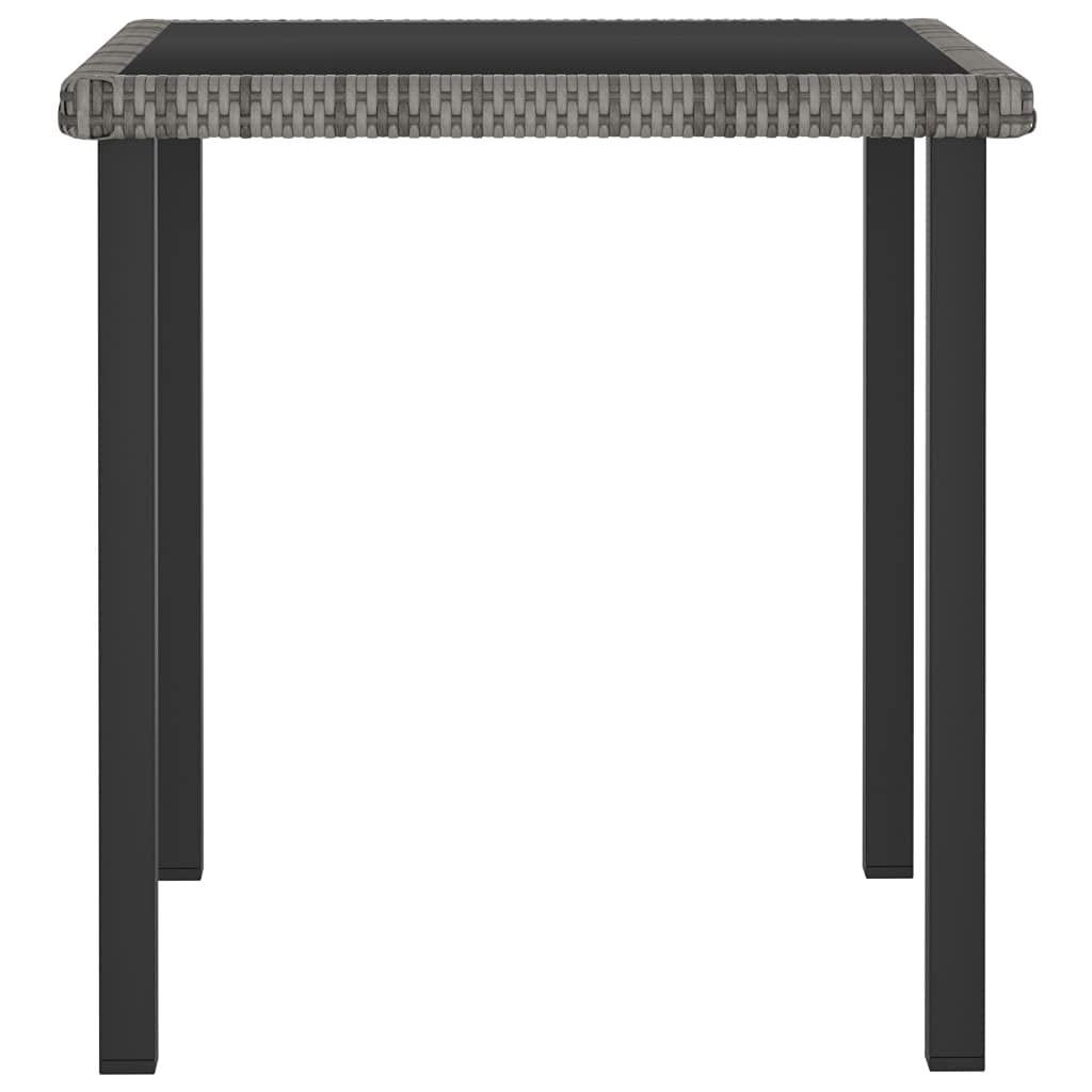 vidaXL Garden Dining Table, Patio Table with Glass Top, Garden Table, Garden Furniture for Front Porch Deck Lawn Backyard, Modern, PE Rattan Gray