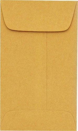 Luxpaper #5 1/2 Coin Envelopes | 3 1/8' X 5 1/2' | Brown Kraft | 24Lb. Text | 50 Qty