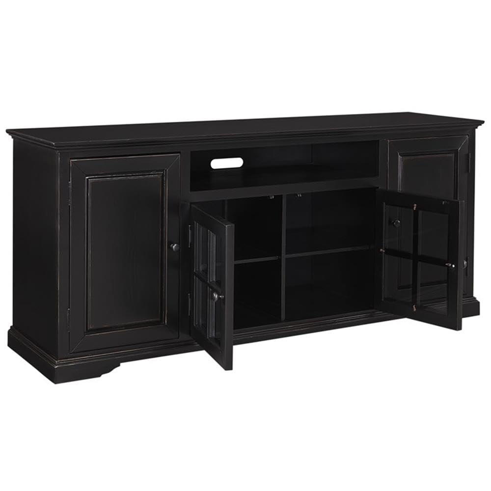 Progressive Furniture Hamilton Wood 74 Inch TV Console in Vintage Black