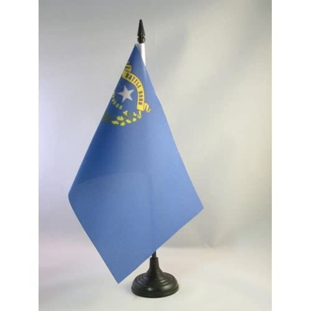 Nevada Table Flag 5' X 8' - Us State Of Nevada Desk Flag 21 X 14 Cm - Black Plastic Stick And Base - Az Flag