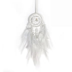 Malicosmile Car Dream Catcher For Rearview Mirror Accessories, Small White Dream Catchers For Car Hanging Ornament For Room Deco