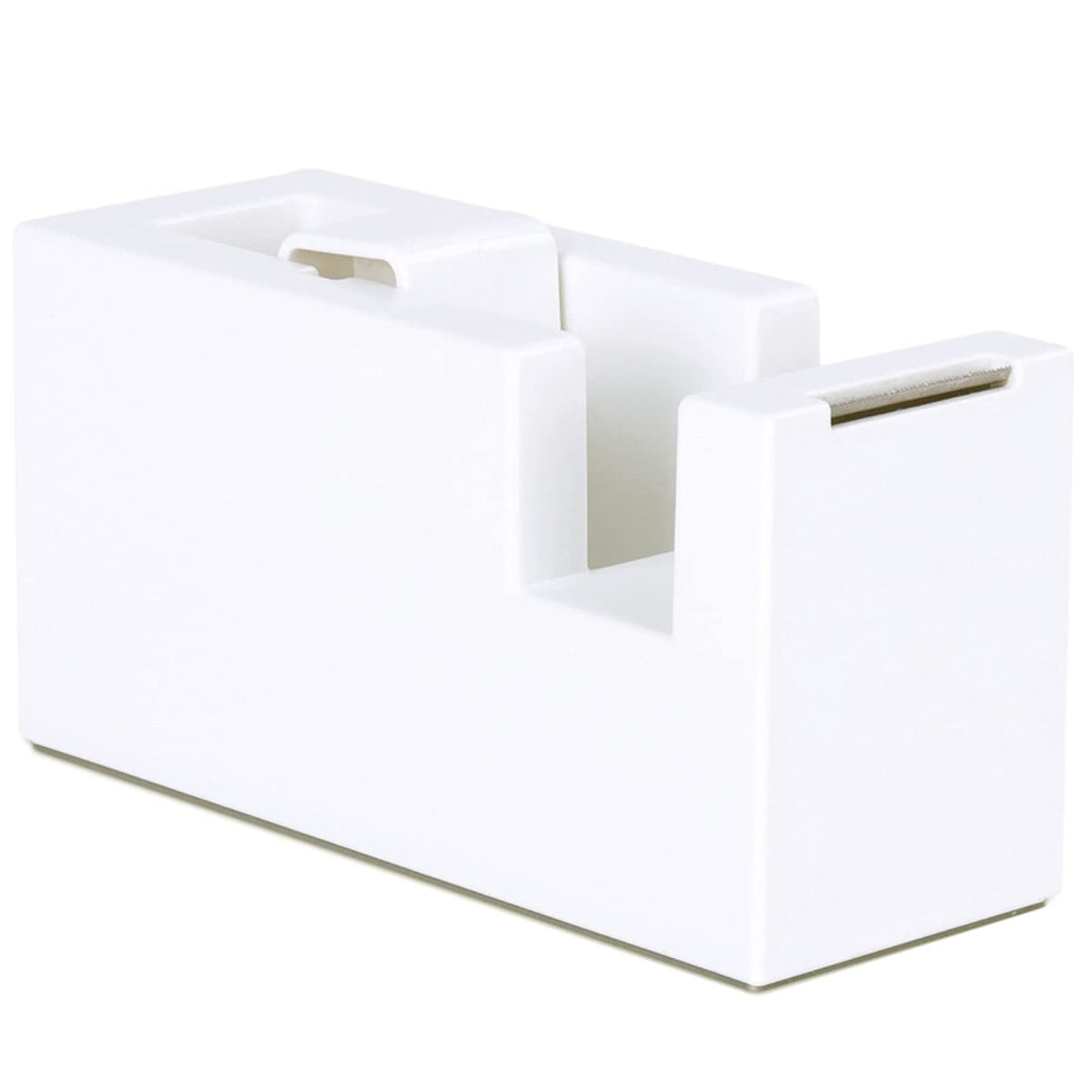 Sf Item Desktop Tape Dispenser - Silicone Non-Skid Weighted Base Tape Cutter For Office,School And Home Supplies (Pure White)