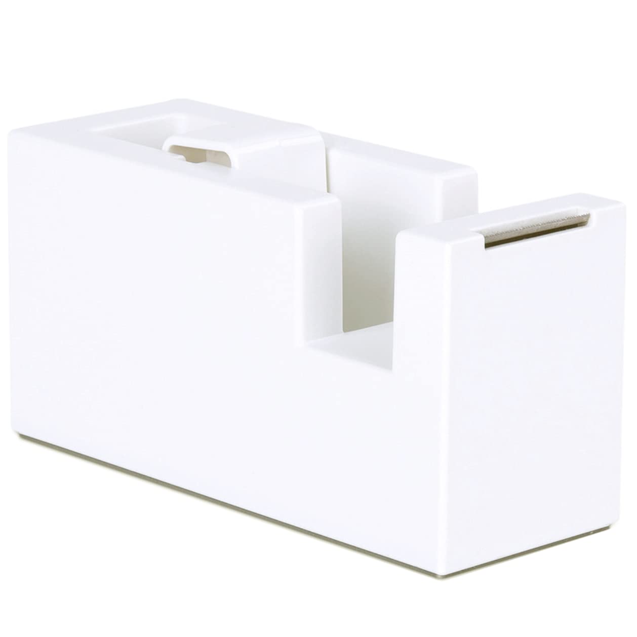 Sf Item Desktop Tape Dispenser - Silicone Non-Skid Weighted Base Tape Cutter For Office,School And Home Supplies (Pure White)