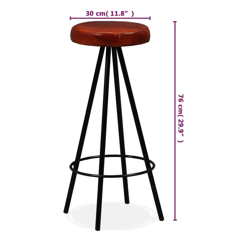 vidaXL Bar Stools 4 pcs Real Leather