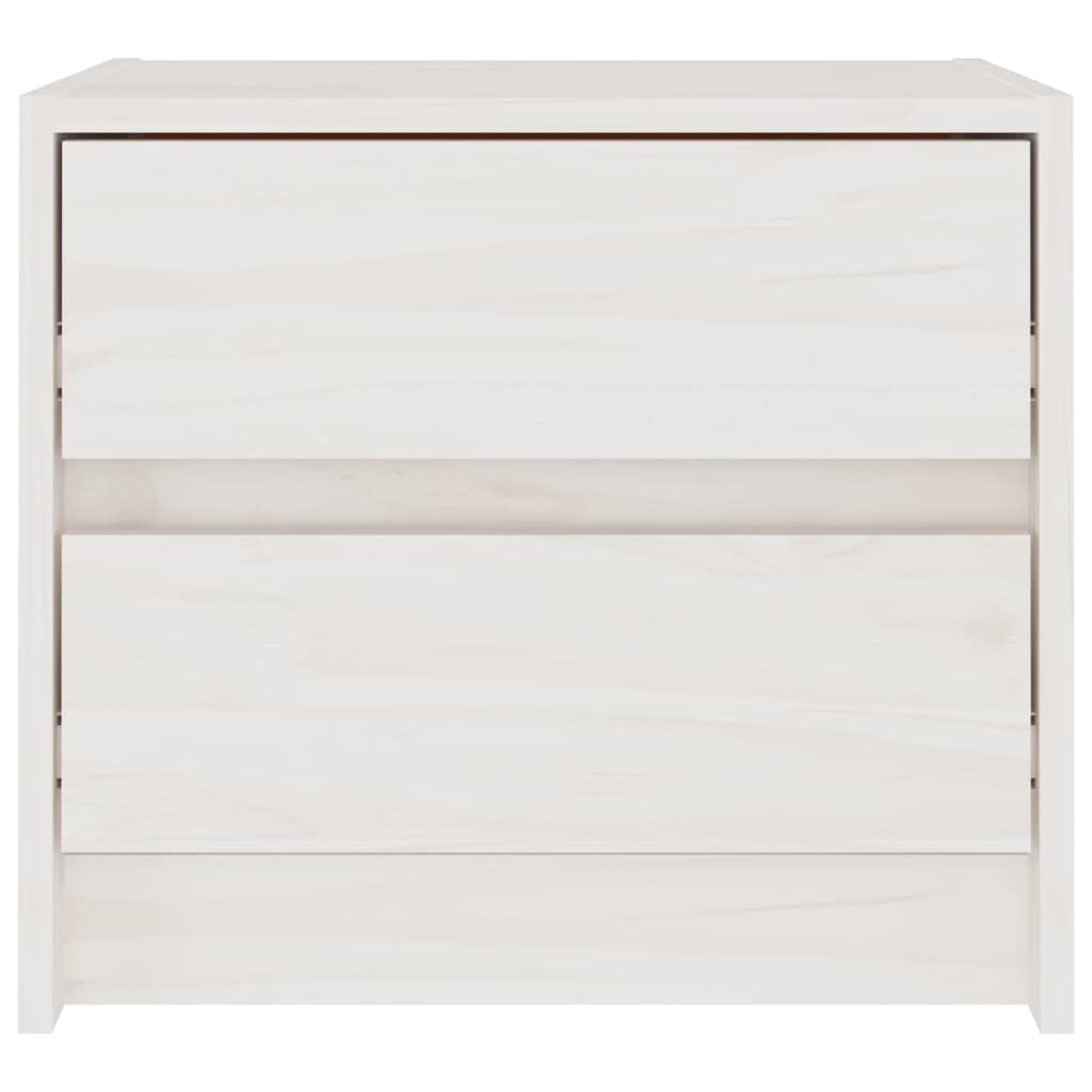 vidaXL Bedside Cabinets 2 pcs White 15.7&quot;x12&quot;x14&quot; Solid Wood Pine