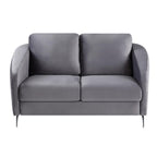 Lilola Home Sofia Gray Velvet Fabric Sofa Loveseat Living Room Set